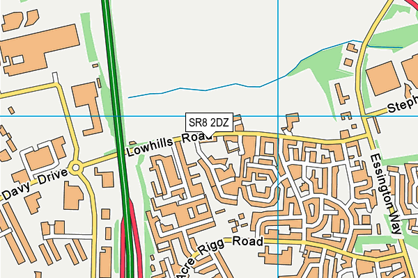 SR8 2DZ map - OS VectorMap District (Ordnance Survey)