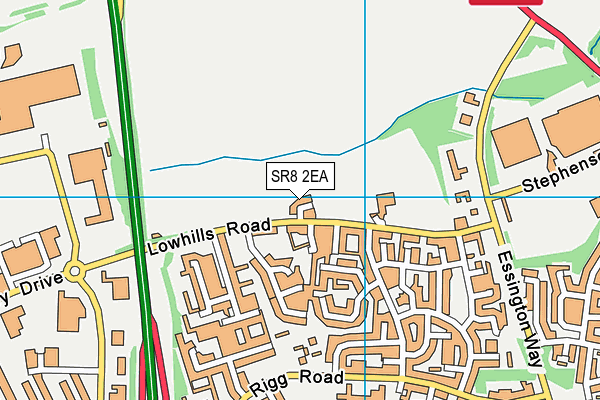 SR8 2EA map - OS VectorMap District (Ordnance Survey)