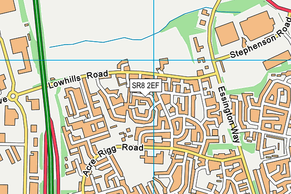 SR8 2EF map - OS VectorMap District (Ordnance Survey)