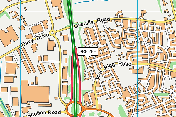 SR8 2EH map - OS VectorMap District (Ordnance Survey)