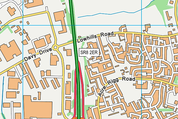 SR8 2ER map - OS VectorMap District (Ordnance Survey)
