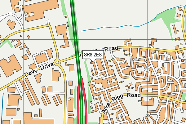 SR8 2ES map - OS VectorMap District (Ordnance Survey)