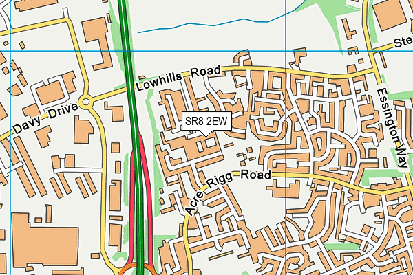 SR8 2EW map - OS VectorMap District (Ordnance Survey)