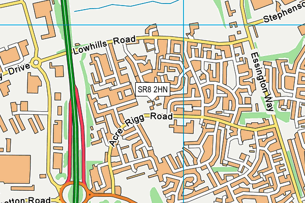 SR8 2HN map - OS VectorMap District (Ordnance Survey)