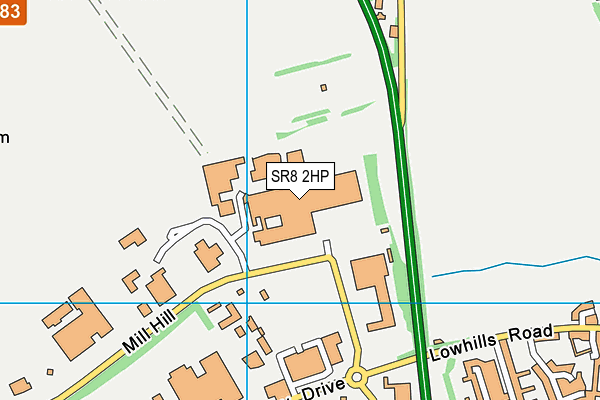 SR8 2HP map - OS VectorMap District (Ordnance Survey)