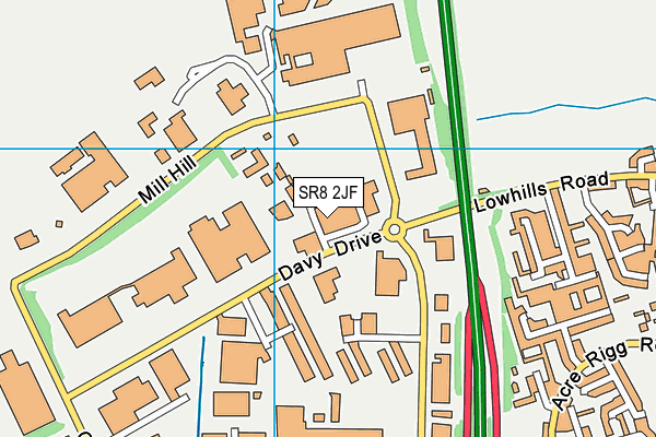 SR8 2JF map - OS VectorMap District (Ordnance Survey)