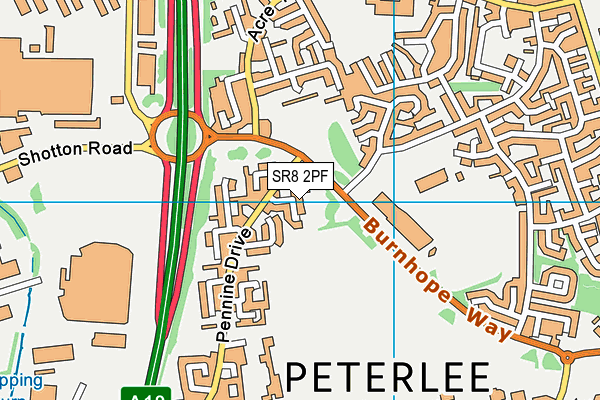 SR8 2PF map - OS VectorMap District (Ordnance Survey)