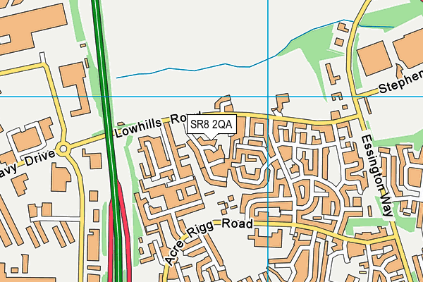 SR8 2QA map - OS VectorMap District (Ordnance Survey)