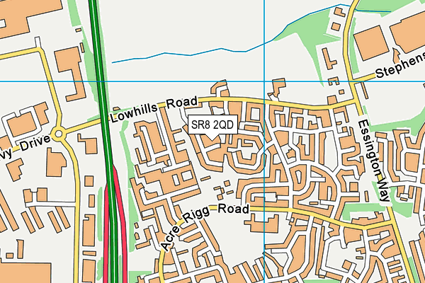 SR8 2QD map - OS VectorMap District (Ordnance Survey)