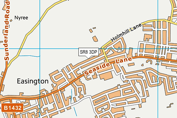 SR8 3DP map - OS VectorMap District (Ordnance Survey)