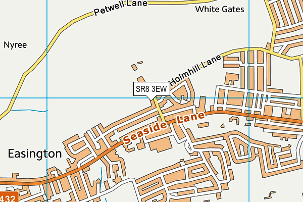 SR8 3EW map - OS VectorMap District (Ordnance Survey)
