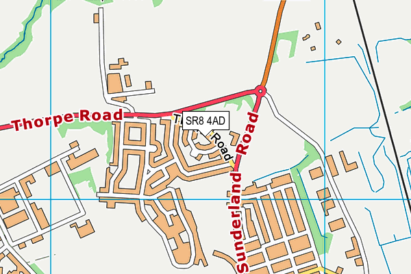 SR8 4AD map - OS VectorMap District (Ordnance Survey)