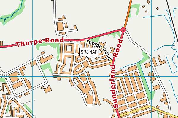 SR8 4AF map - OS VectorMap District (Ordnance Survey)