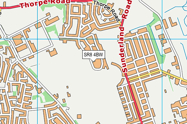 SR8 4BW map - OS VectorMap District (Ordnance Survey)