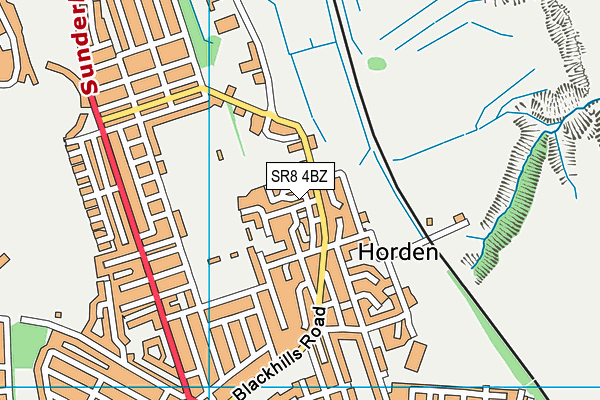 SR8 4BZ map - OS VectorMap District (Ordnance Survey)