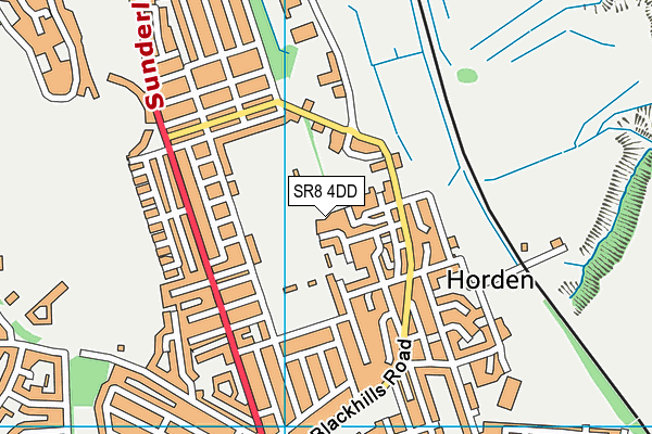 SR8 4DD map - OS VectorMap District (Ordnance Survey)