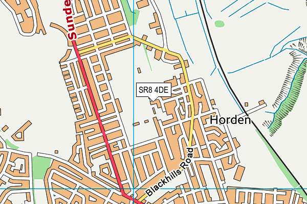 SR8 4DE map - OS VectorMap District (Ordnance Survey)