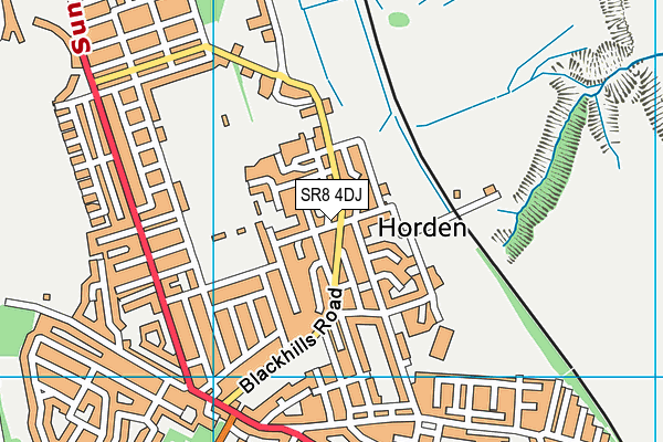 SR8 4DJ map - OS VectorMap District (Ordnance Survey)