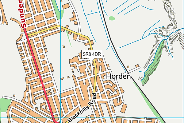 SR8 4DR map - OS VectorMap District (Ordnance Survey)