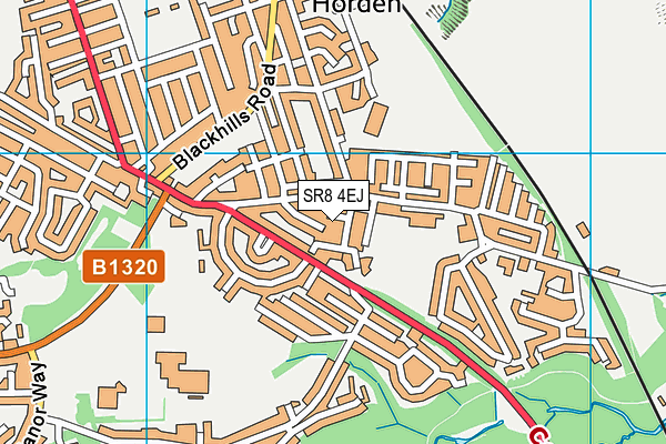 SR8 4EJ map - OS VectorMap District (Ordnance Survey)