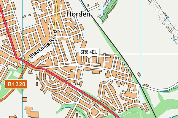 SR8 4EU map - OS VectorMap District (Ordnance Survey)