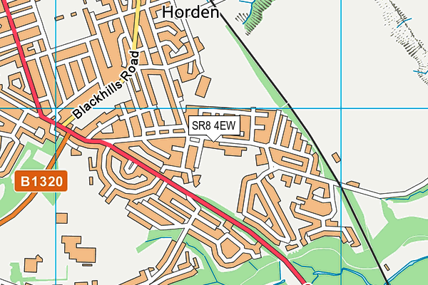 SR8 4EW map - OS VectorMap District (Ordnance Survey)