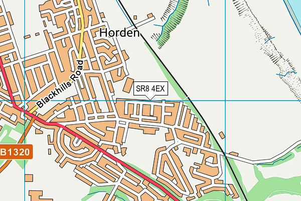 SR8 4EX map - OS VectorMap District (Ordnance Survey)