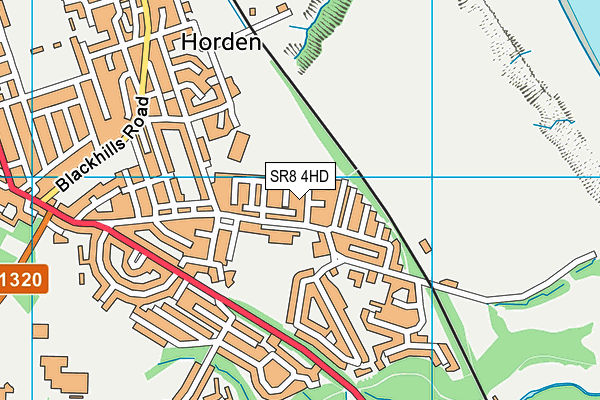 SR8 4HD map - OS VectorMap District (Ordnance Survey)