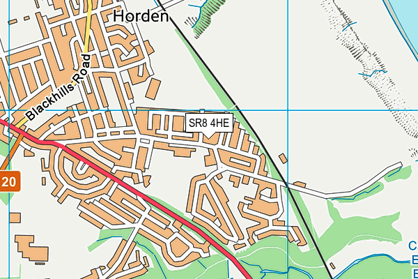 SR8 4HE map - OS VectorMap District (Ordnance Survey)