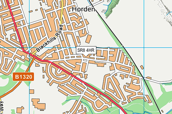 SR8 4HR map - OS VectorMap District (Ordnance Survey)