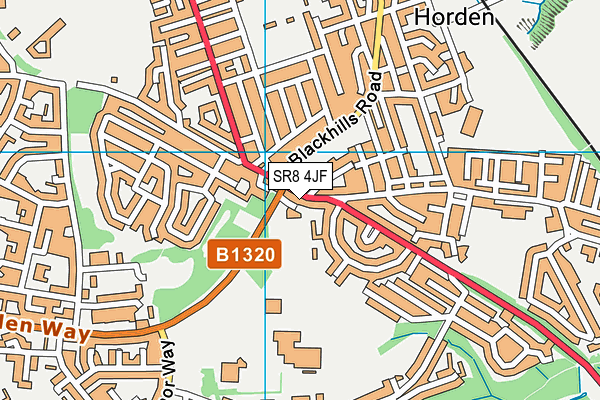 SR8 4JF map - OS VectorMap District (Ordnance Survey)