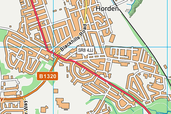 SR8 4JJ map - OS VectorMap District (Ordnance Survey)