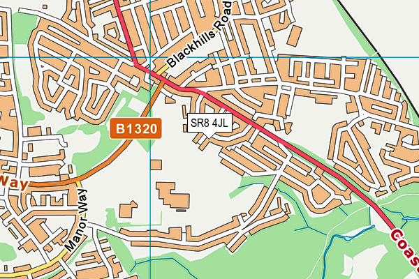 SR8 4JL map - OS VectorMap District (Ordnance Survey)