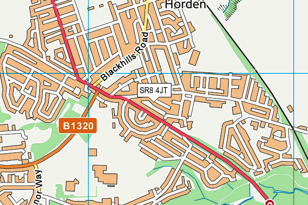 SR8 4JT map - OS VectorMap District (Ordnance Survey)