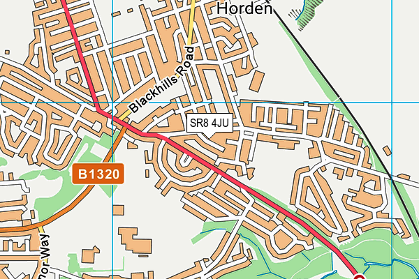 SR8 4JU map - OS VectorMap District (Ordnance Survey)