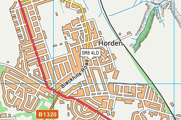 SR8 4LD map - OS VectorMap District (Ordnance Survey)