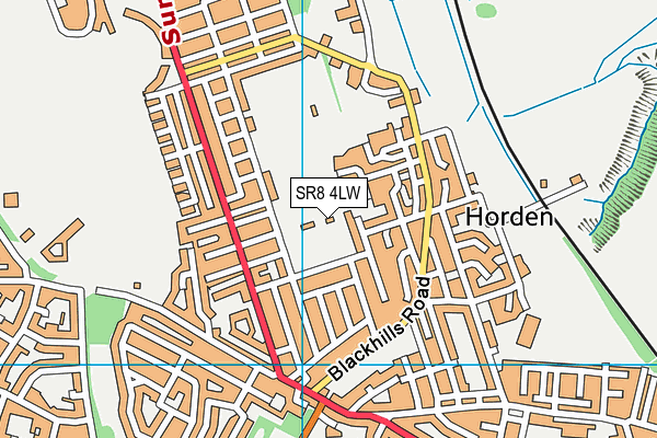 SR8 4LW map - OS VectorMap District (Ordnance Survey)