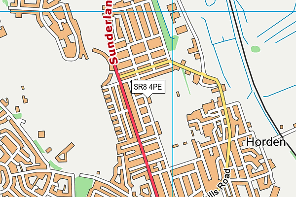 SR8 4PE map - OS VectorMap District (Ordnance Survey)