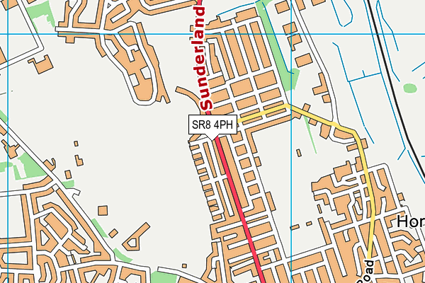 Sunderland Road Playing Fields map (SR8 4PH) - OS VectorMap District (Ordnance Survey)
