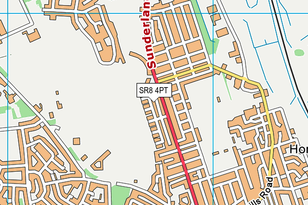 SR8 4PT map - OS VectorMap District (Ordnance Survey)
