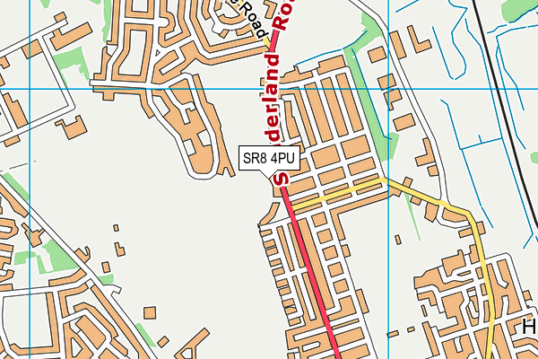 SR8 4PU map - OS VectorMap District (Ordnance Survey)