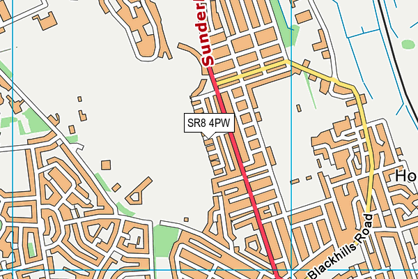 SR8 4PW map - OS VectorMap District (Ordnance Survey)