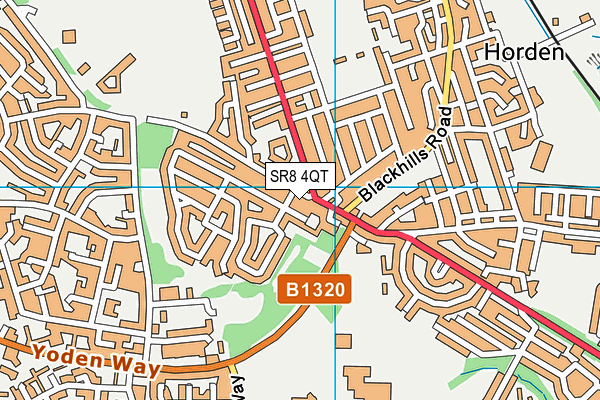 SR8 4QT map - OS VectorMap District (Ordnance Survey)