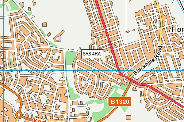 SR8 4RA map - OS VectorMap District (Ordnance Survey)