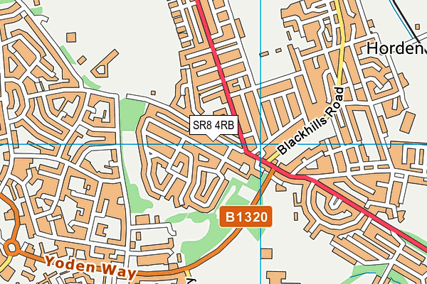 SR8 4RB map - OS VectorMap District (Ordnance Survey)