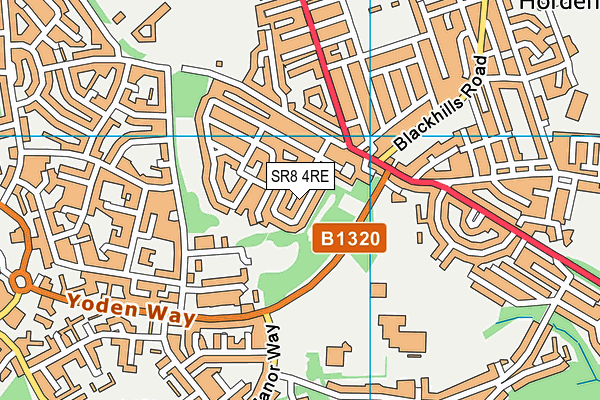 SR8 4RE map - OS VectorMap District (Ordnance Survey)