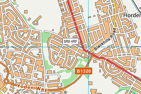 SR8 4RF map - OS VectorMap District (Ordnance Survey)