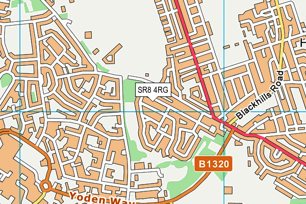 SR8 4RG map - OS VectorMap District (Ordnance Survey)