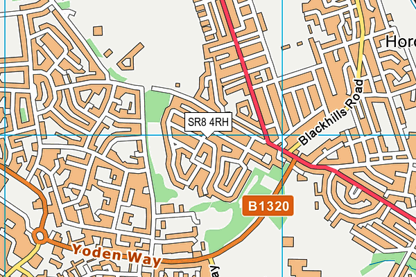 SR8 4RH map - OS VectorMap District (Ordnance Survey)