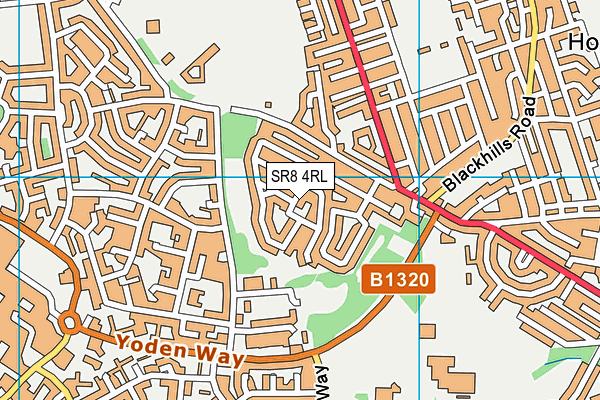 SR8 4RL map - OS VectorMap District (Ordnance Survey)